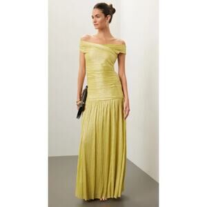 Sabina Musayev Green Metallic Nolan Gown